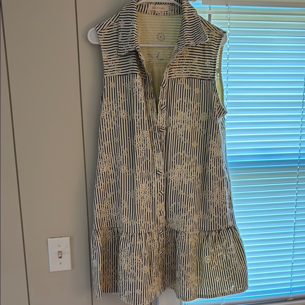 Solitaire Striped Sleeveless Dress Size L